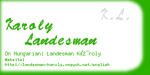 karoly landesman business card